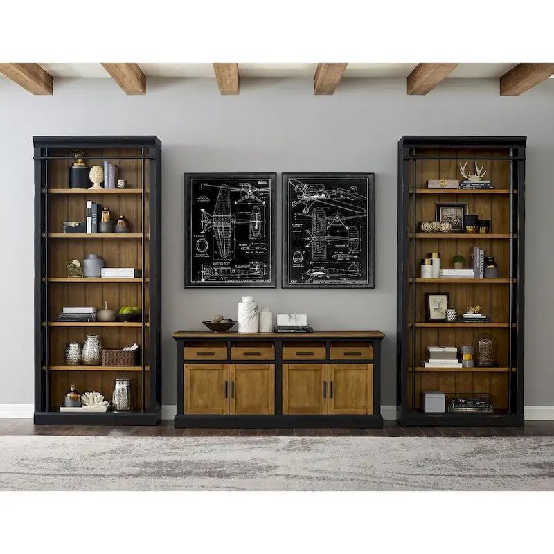 Wood Credenza Office Storage Console and TV Stand - 68W x 30H x 18D