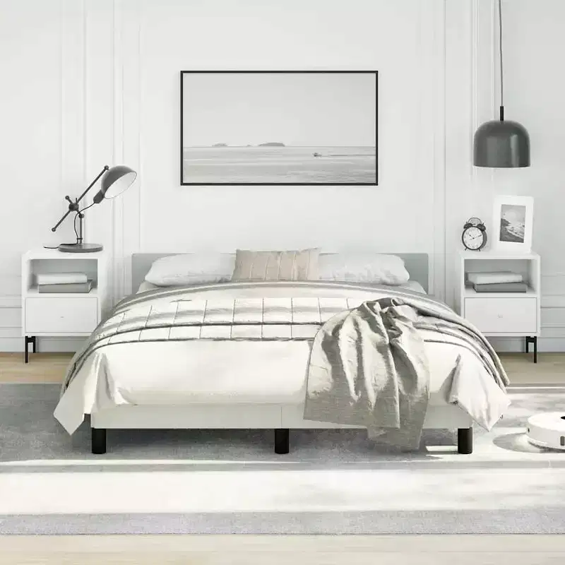 Bed Frame With Headboard Light Grey