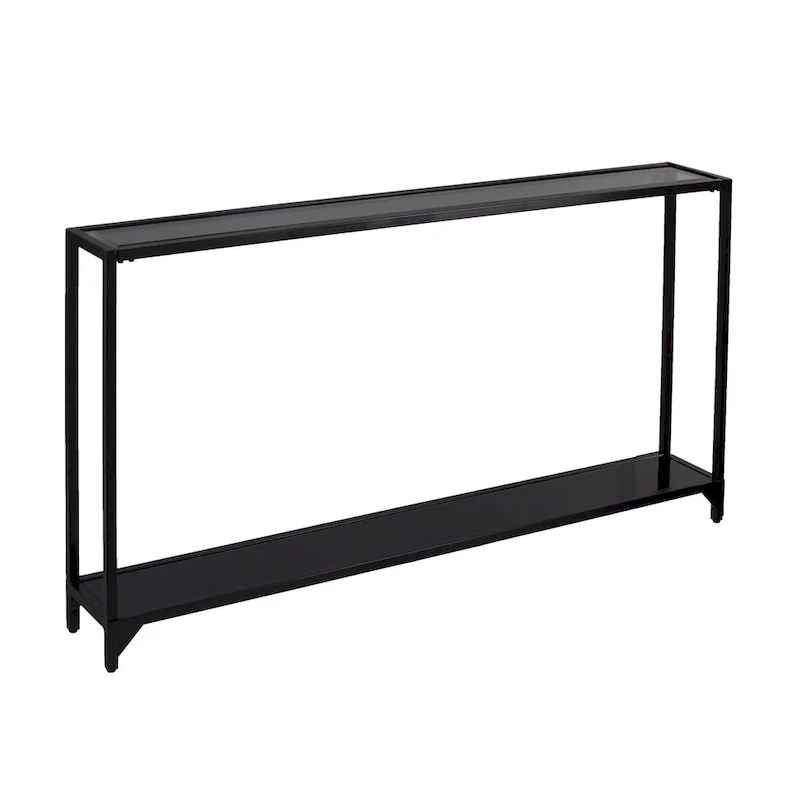 Clear Glass Top Console Table, Metal Frame, Gold / Black / Silver