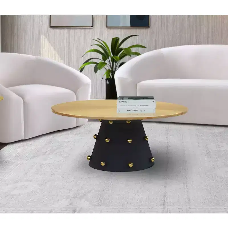 Meridian Furniture,Raven Black / Gold Coffee Table
