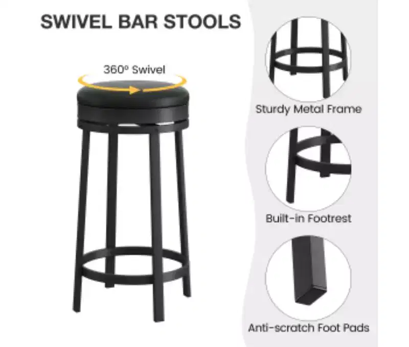 Upholstered Swivel Bar Stools,