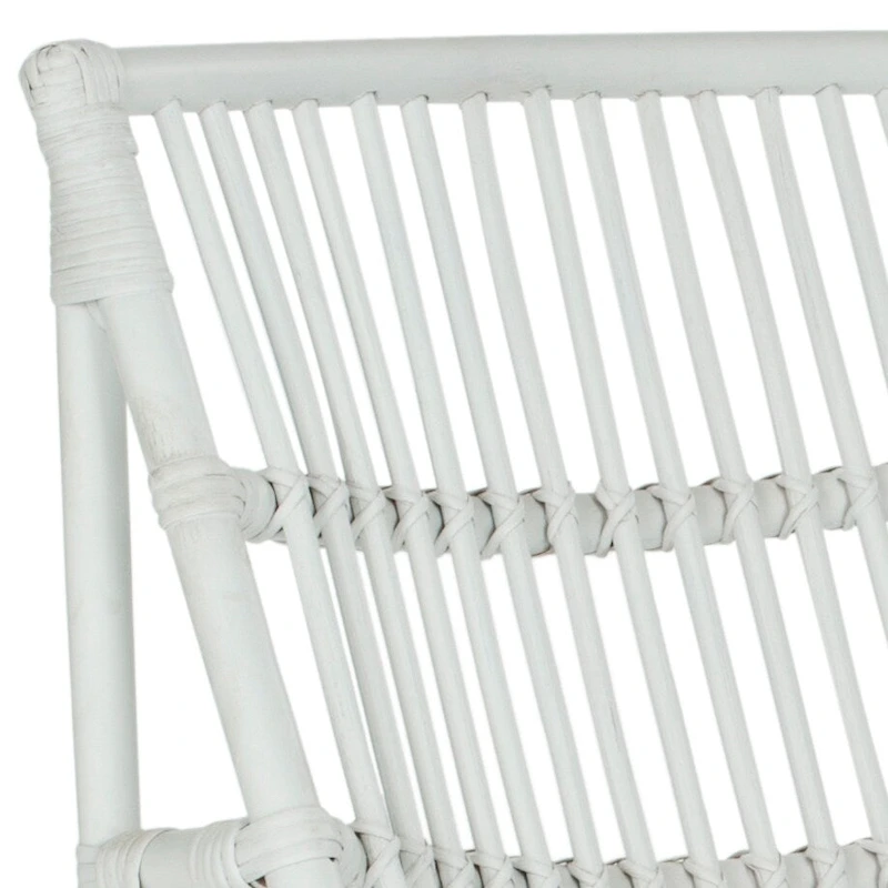 SAFAVIEH Jacquelynn White Wicker Chair And Ottoman Set - 22 x 30.5 x 32 - 22Wx30Dx31H