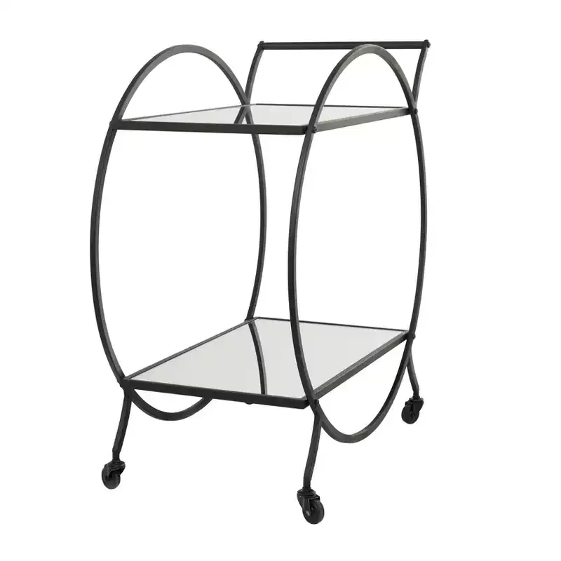 Contemporary Glam Metal Bar Cart