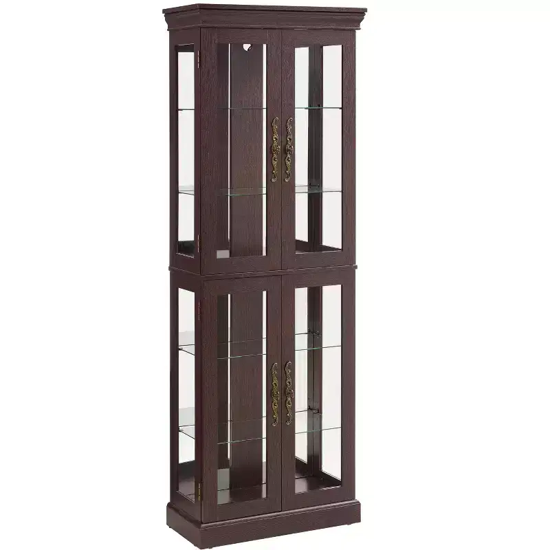 MAYEERTY Kitchen Tall Cabinet Solid Wood 5 Adjustable Shelves Enclosed Doors