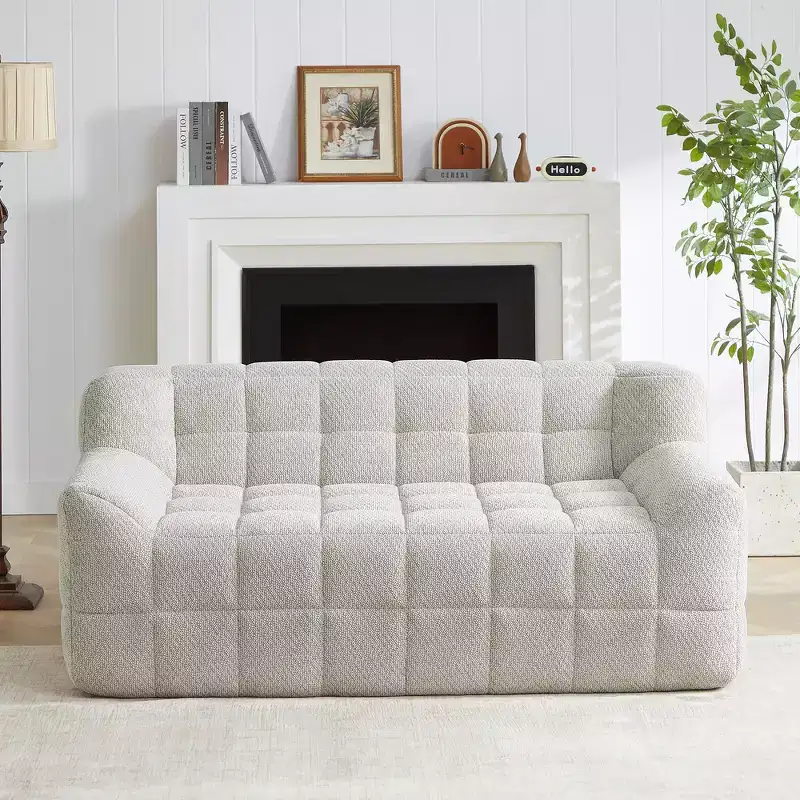 Whisen Lychee Velvet Floor Compression Sofa & Sofa Chair