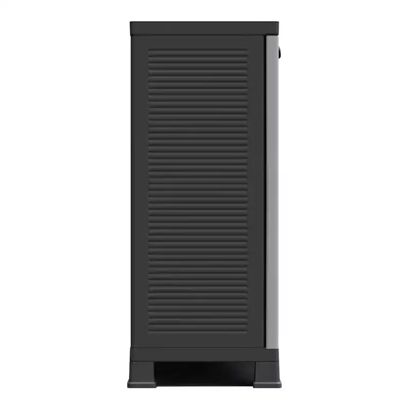 RAM Quality Products PRESTIGE UTILITY Indoor Outdoor Tool Storage Organizing Cabinet with Lockable Double Grey Doors