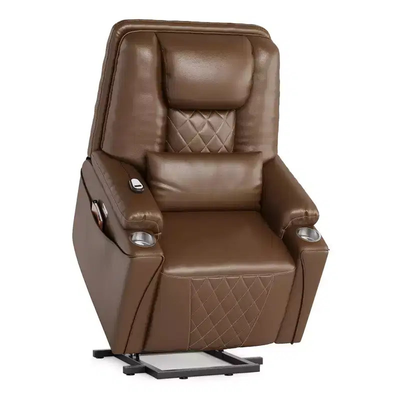 Faux Leather Power Lift Recliner Chair, 3-Position, 1-Seat