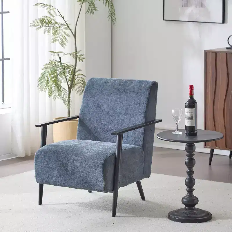 Modern Upholstered Iron Club Chair