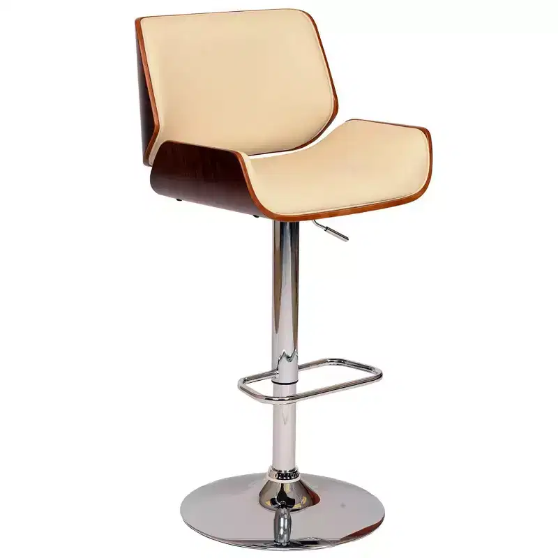 London Swivel Barstool Cream/Walnut - Armen Living