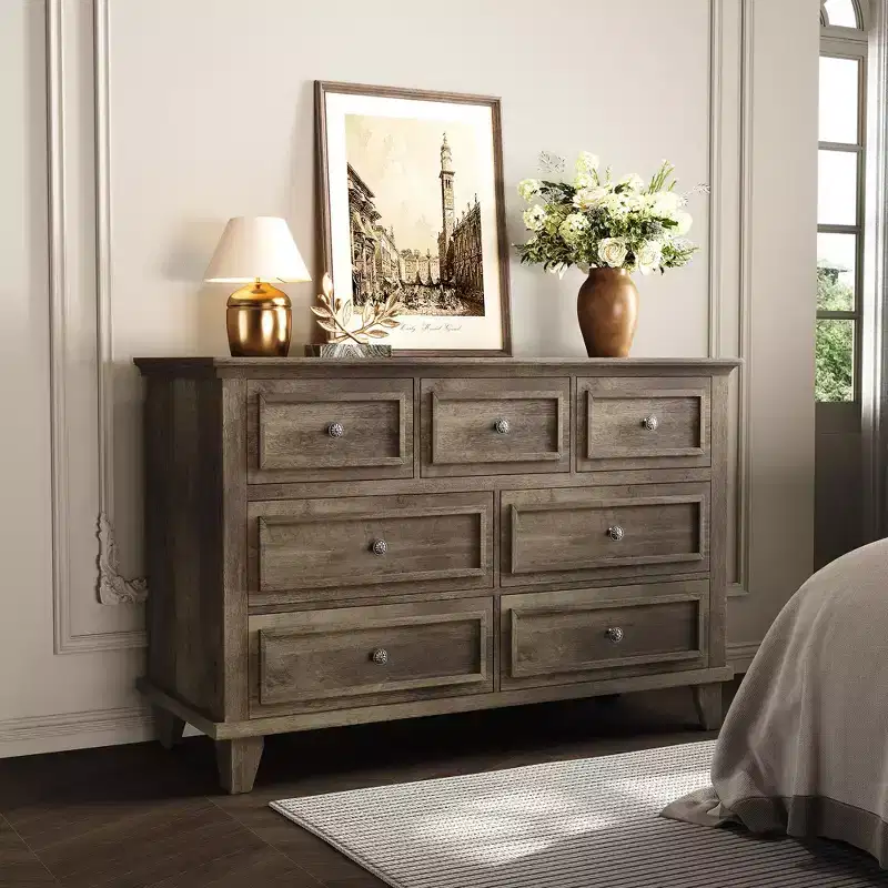 7 Drawer Wooden Dresser - 47