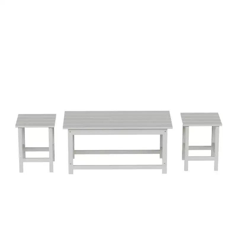 WestinTrends 3-Piece Outdoor Patio Adirondack Coffee and Side Table Set
