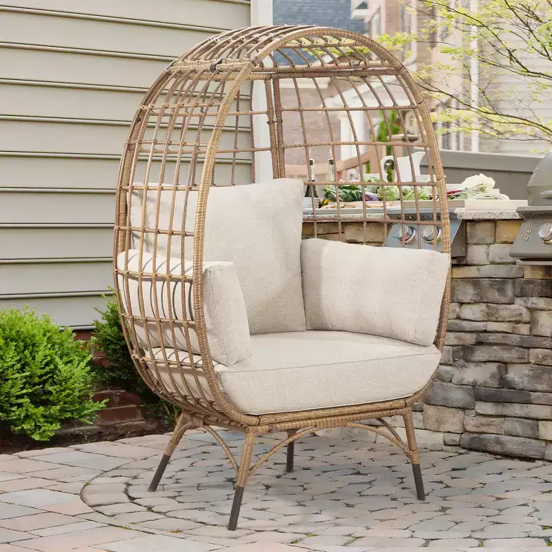 UPTIOT Egg Patio Chair with Cushions