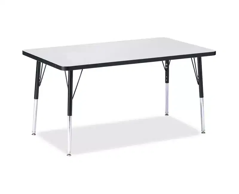Jonti-Craft Berries Adult Height Color Edge Rectangle Table (30 x 48) in Black