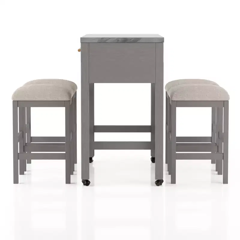 5pc Gardenside Expandable Counter Height Dining Table Set White/Light Gray/Beige - HOMES: Inside + Out