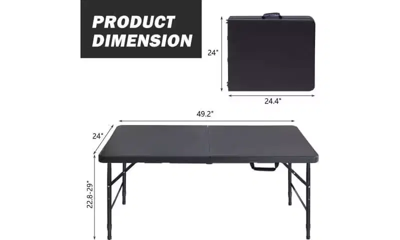 Heavy Duty 4FT Folding Table – Waterproof, Portable, 300 lbs Capacity