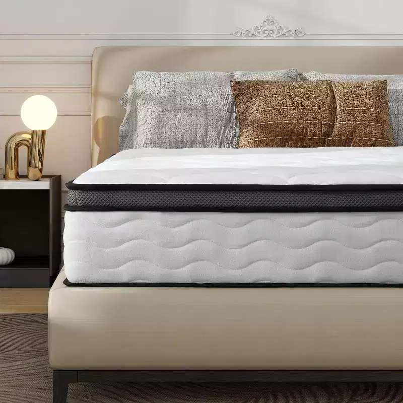Okak Full/Queen Size Mattress in a Box with Pocket Coils, Pressure Relief Medium Firm Hybrid Mattress with Breathable Cover, CertiPUR-US