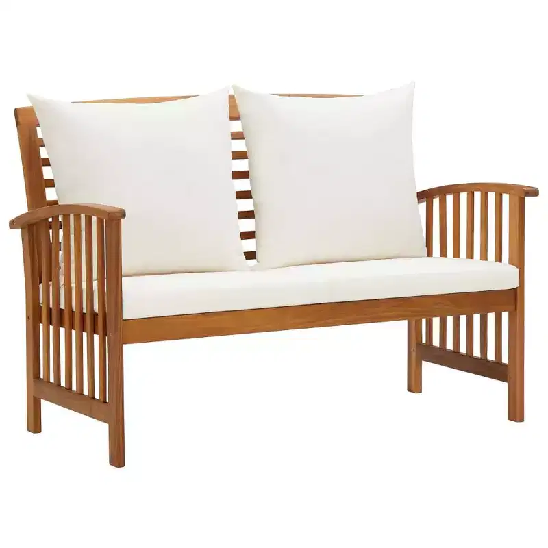 vidaXL Patio Bench with Cushions 46.9 Solid Acacia Wood