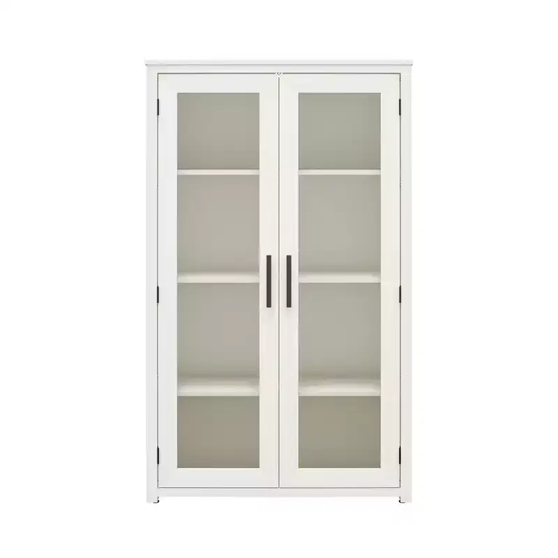 GDFStudio Arlowe Modern Wood Storage Cabinet with Glass Door