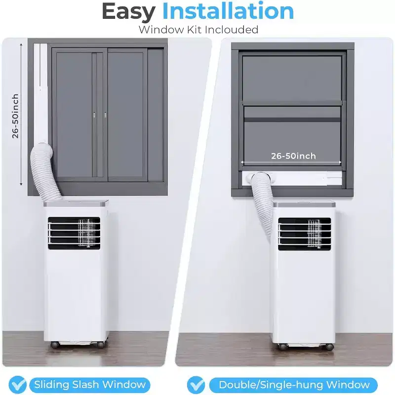 ZAFRO Portable Air Conditioner,AC Unit for Bedroom Room Garage RV, 24H Timer/Remote Control/2 Speeds/LED Display