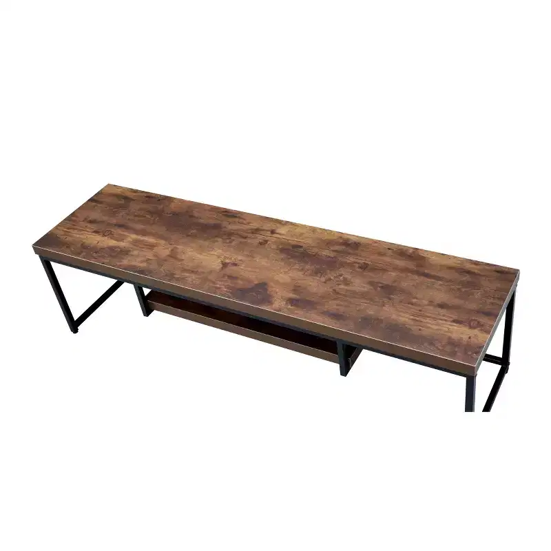 Bob TV Stand for TVs up to 47" Weathered Oak/Black Metal Finish - Acme Furniture