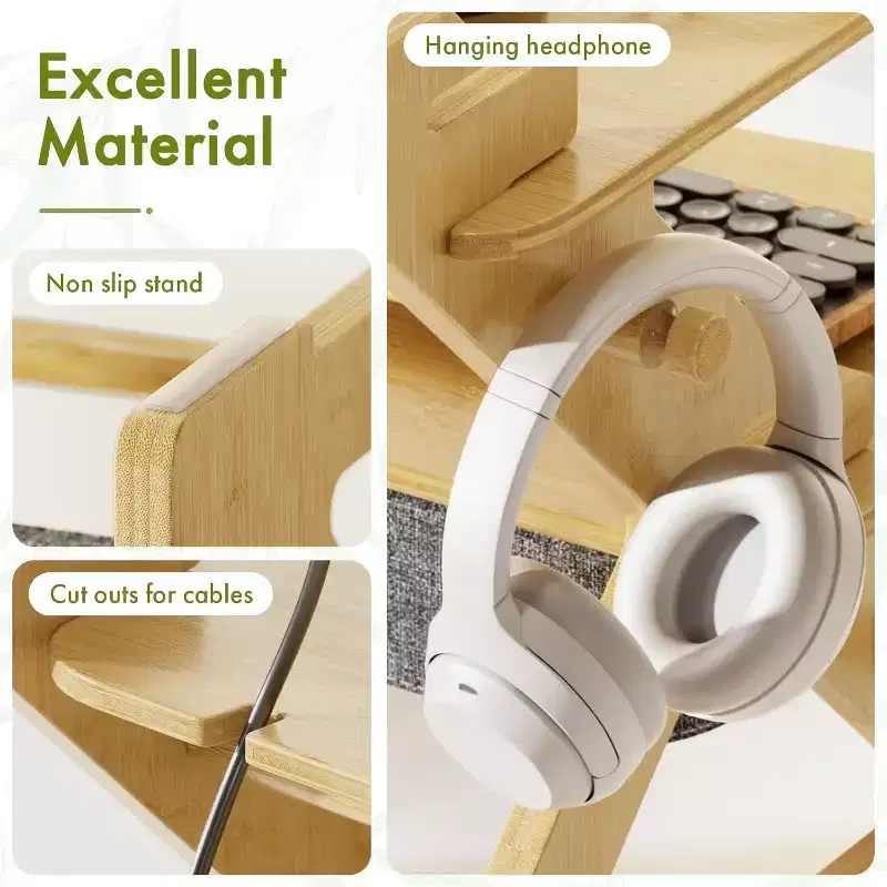 22 Inch Adjustable Bamboo Standing Desk Converter