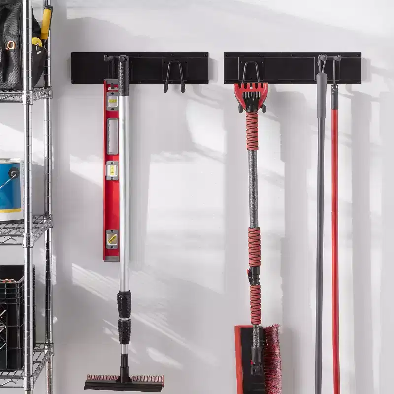 Extension Cord and Hose Garage Hook Steel Wall Storage, Powder-Coated, 30lb Capacity, Black