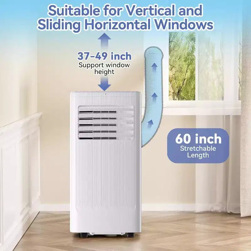 10,000 BTU 3-in-1 Portable Air Conditioner - Cools Up to 560 Sq.Ft, LED Display, Remote Control & Window Venting Kit Included