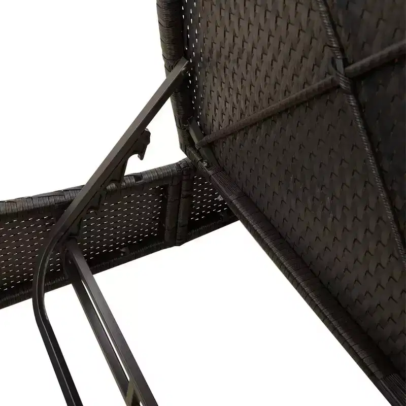 vidaXL Double Sun Lounger with Cushions Poly Rattan