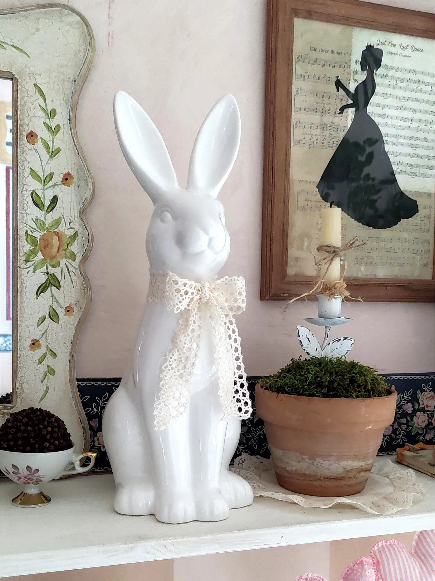 Accessorio decorativo Coniglio Ceramica Bianco