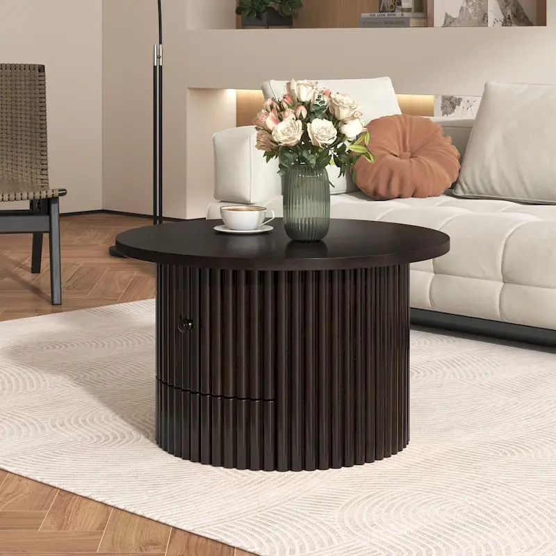 30.5 MDF Coffee Table with Drawer & Slat Base