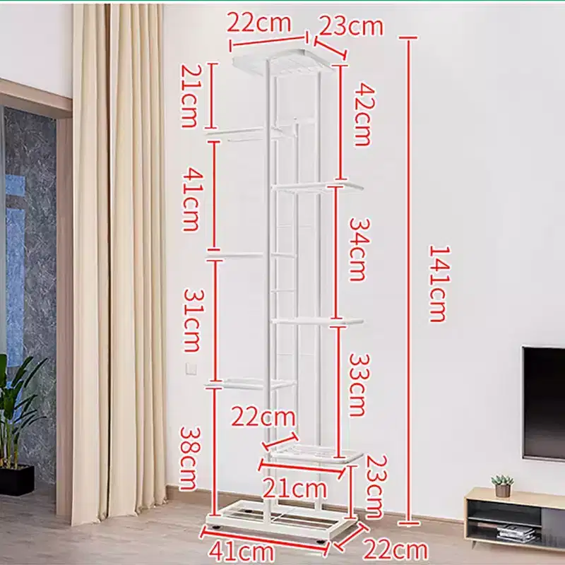 GustoWave Plant Stand Indoor, 8 Tier Tall Metal Plant Stand Shelf for Indoor Plants Multiple, 141CM Large Corner Shelves Display Shelving