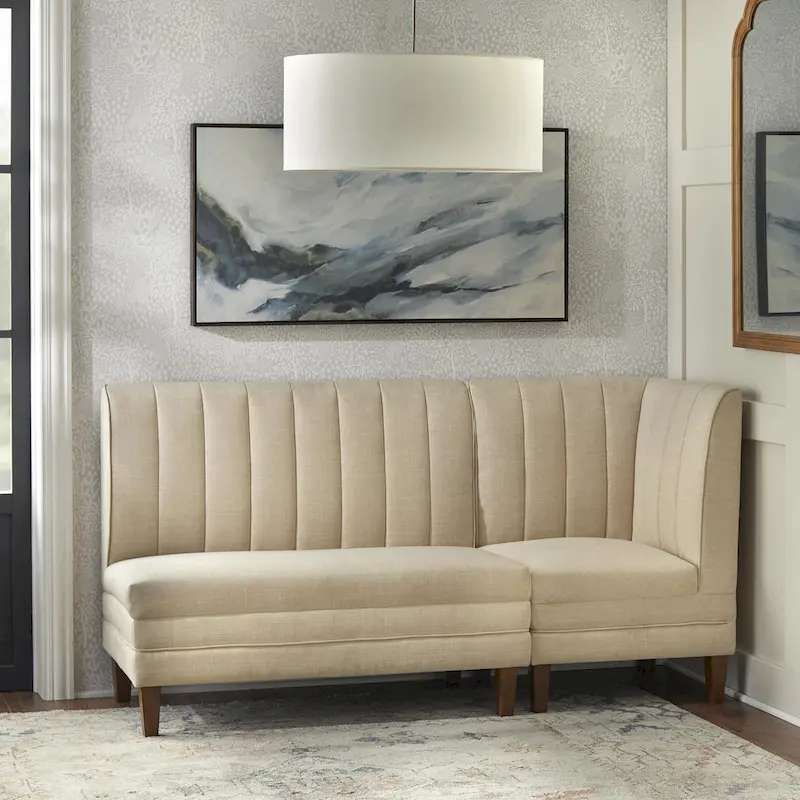 Lifestorey Kerrington 2-Piece Channel Back Upholstered Bench Set