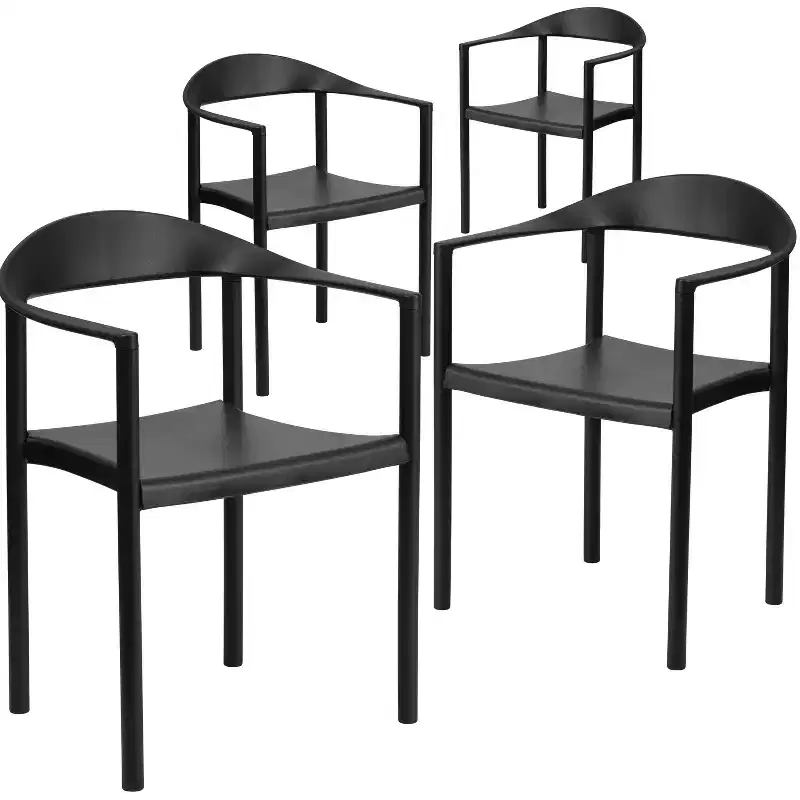 Flash Furniture 4 Pack HERCULES Series 1000 lb. Capacity Plastic Cafe Stack Chair