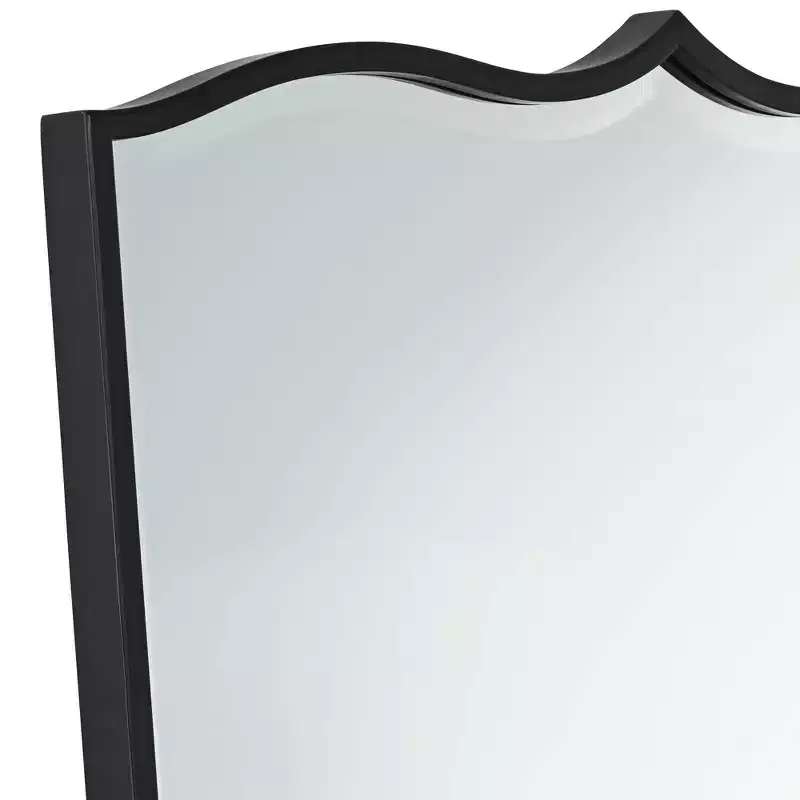 Uttermost Gaylia Satin Black 27 x 36 3/4 Curve Top Mirrors Set of 2