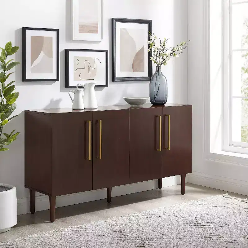 Mid-Century Sideboard with 2 Doors and Adjustable Shelves for Dining Room or Kitchen