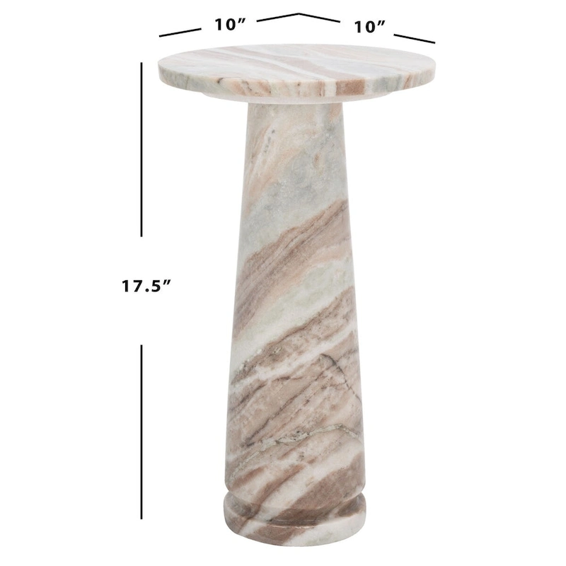 SAFAVIEH Couture Jose Round Marble Accent Table - 10Wx10Dx18H