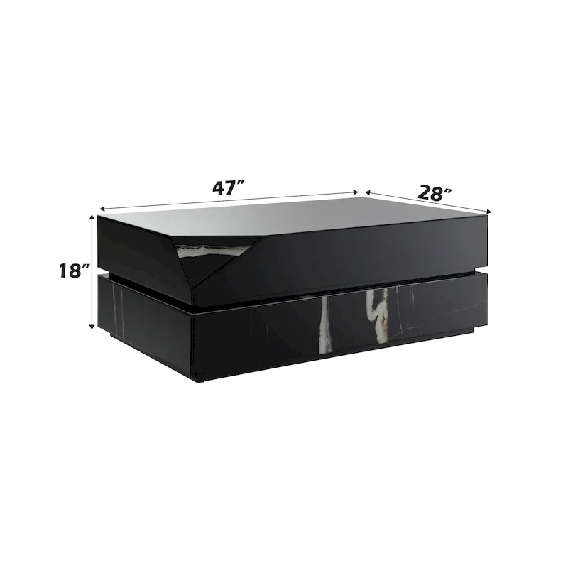 Black Mirrored Finish Coffee Table