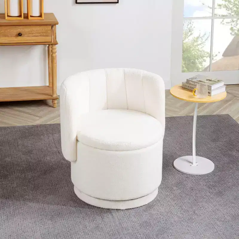 Okak Fine Accent Chair Swivel Chair with 360 Degrees With Storage Space Modern Back Sofa Chair Cozy Soft Armchair for Living Room Bedroom