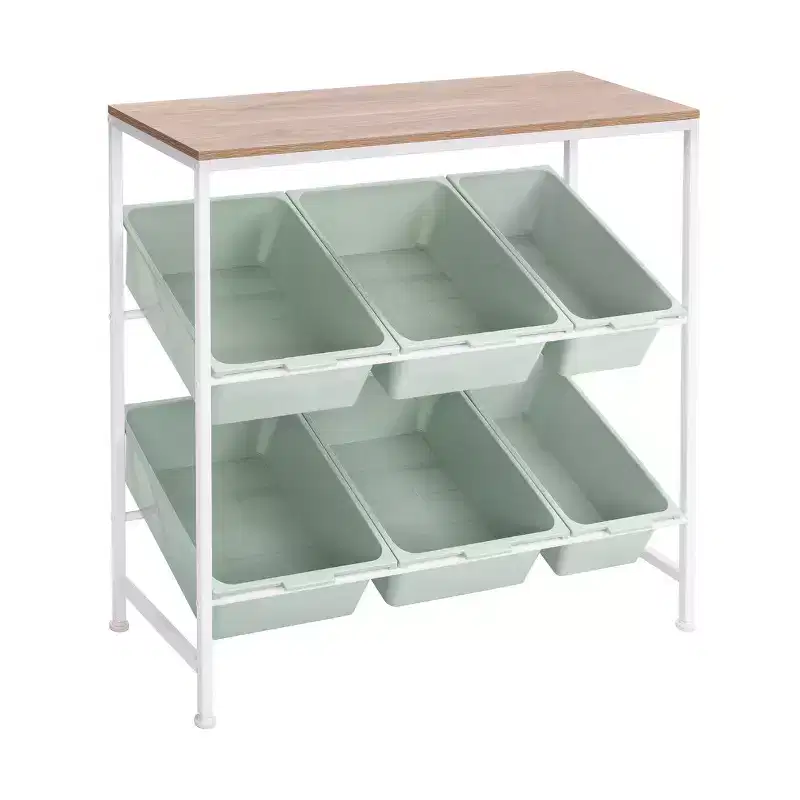 Seville Classics 6-Bin Organizer Cart, 32.5 W x 14.2 D x 30.5 H