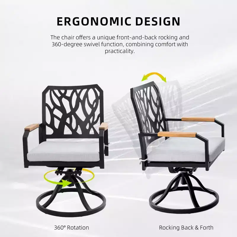 Christopher Knight Home Mirabelle Aluminum Swivel Chair with Removable Sunbrella Cushions( Set of 2