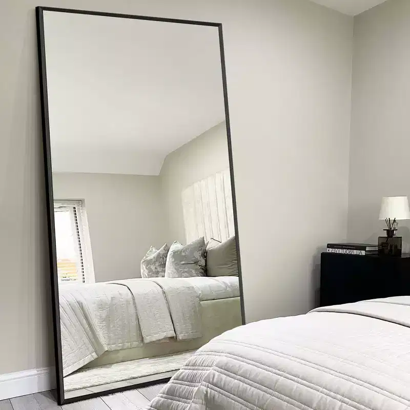 Full Length Standing Floor Mirror - Black