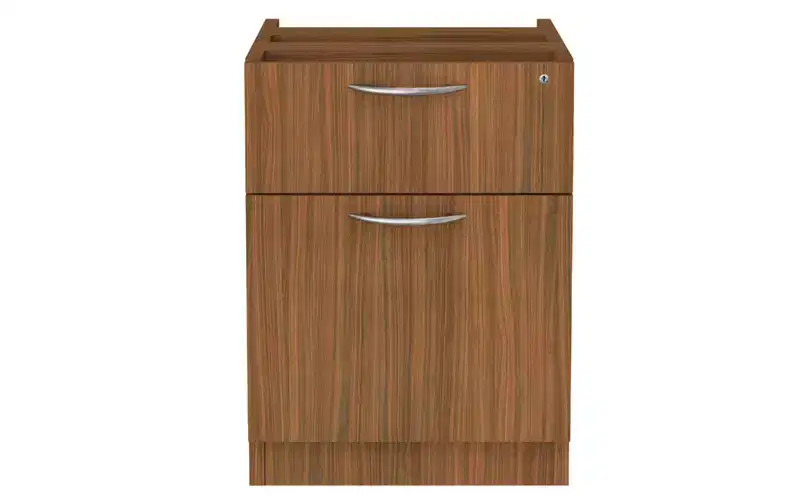 Hanging Pedestal File Cabinet, 2-Drawer Box/File, Legal/Letter, Modern Walnut