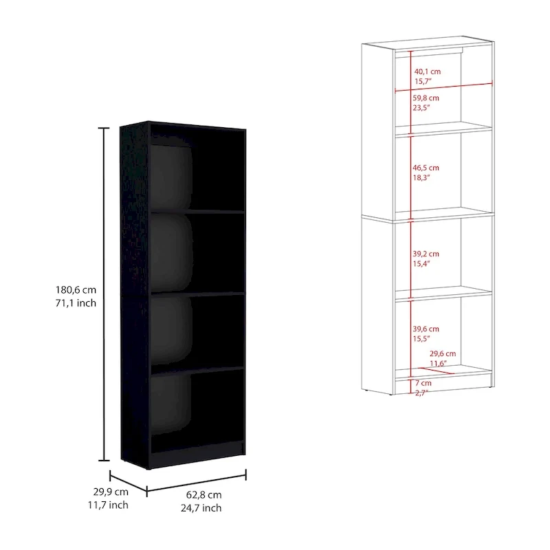 74 Wide 5-Shelf Option B Bookcase Set of 3