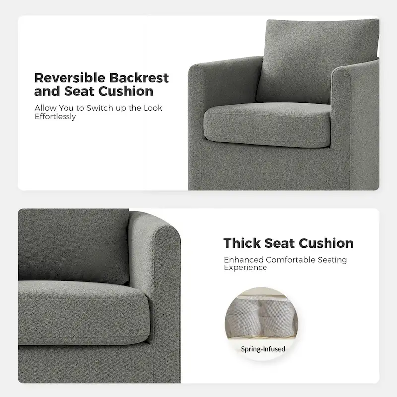 Erkenbald Modern 360-Degree Swivel Chair with Removable Slipcover Set of 2 by HULALA HOME