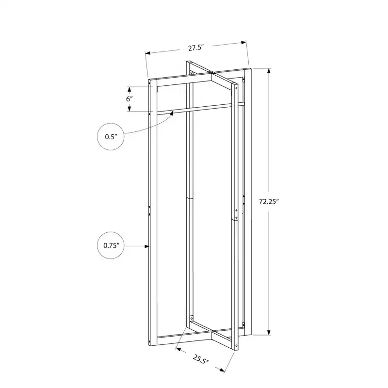 White Metal Freestanding Coat Rack with Hanging Bar, Single Hook, 1-Person