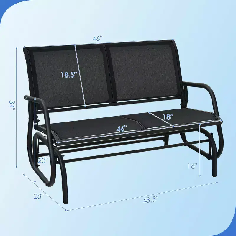 Costway Patio Swing Glider Bench Loveseat Rocking Chair Backyard Poolside