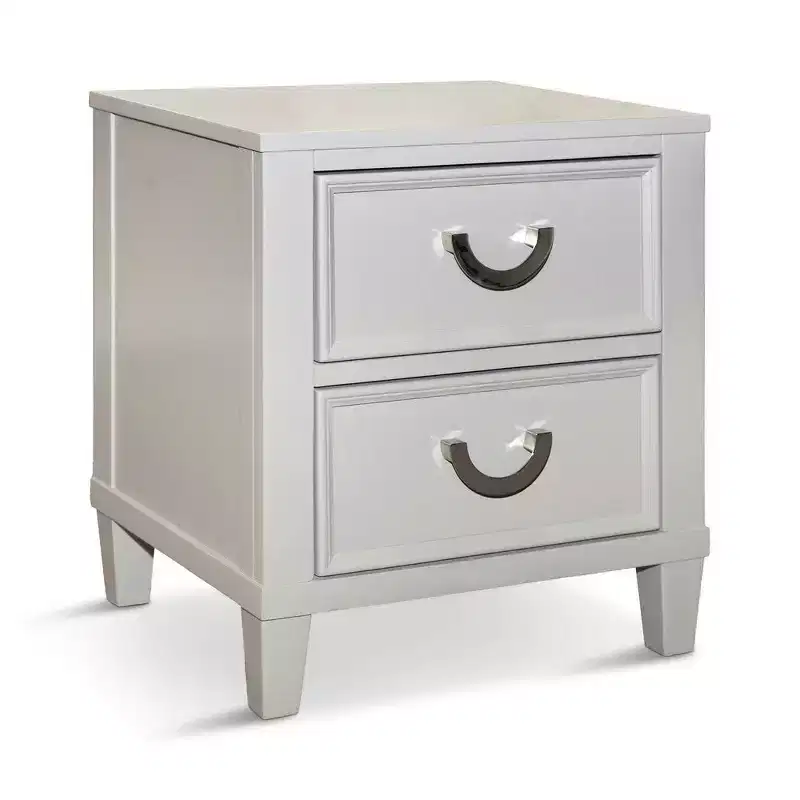 Royal Hampton Nightstand with 2 Drawers, Molded Details,Solid Wood