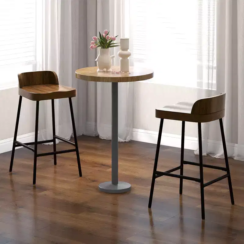 Costway 2PCS/4PCS 24.5'' Low-Back Bar Stool Industrial Counter Height Chair Stool