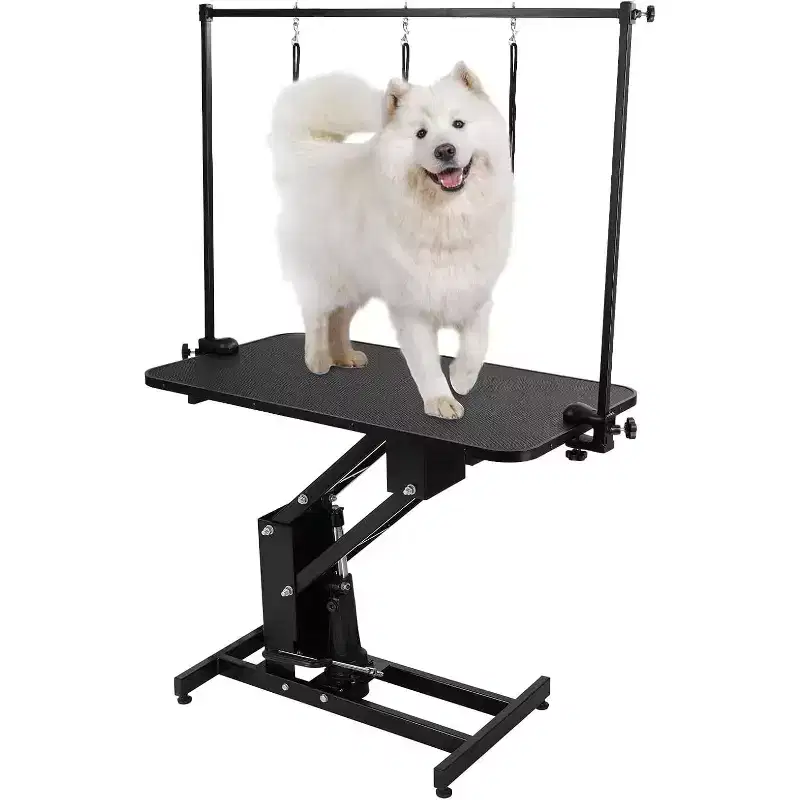 Hydraulic Professional Pet Grooming Table for Small Medium & Large Dogs, Heavy-Duty Adjustable Table with Upper Arm & 3 Loops, 22-39 Inch Height
