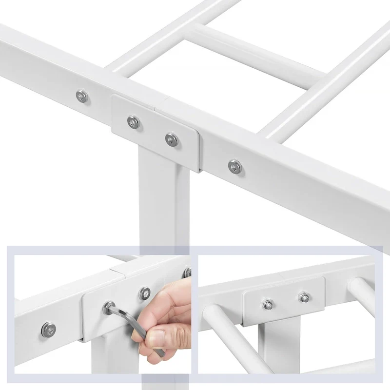 Metal Bed Frame with Slatted Base